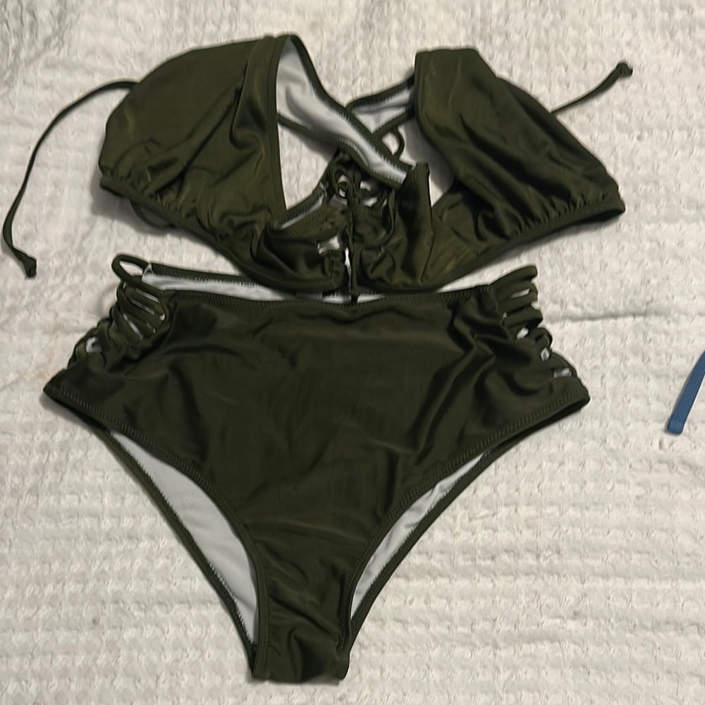 Olive Green Bikini Set